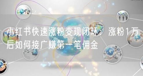 小红书快速涨粉变现闭环：涨粉1万后如何接广赚第一笔佣金