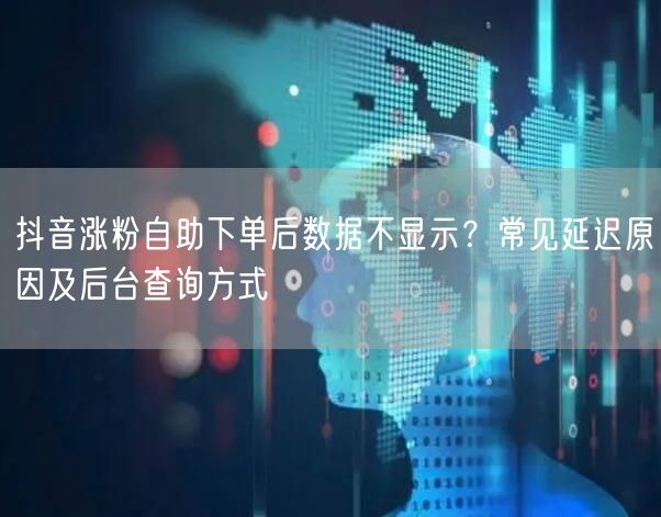 抖音涨粉自助下单后数据不显示？常见延迟原因及后台查询方式