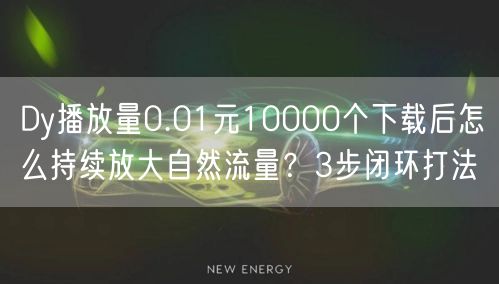 Dy播放量0.01元10000个下载后怎么持续放大自然流量？