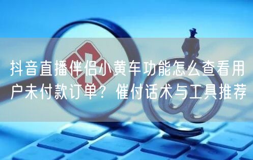 抖音直播伴侣小黄车功能怎么查看用户未付款订单？催付话术与工具